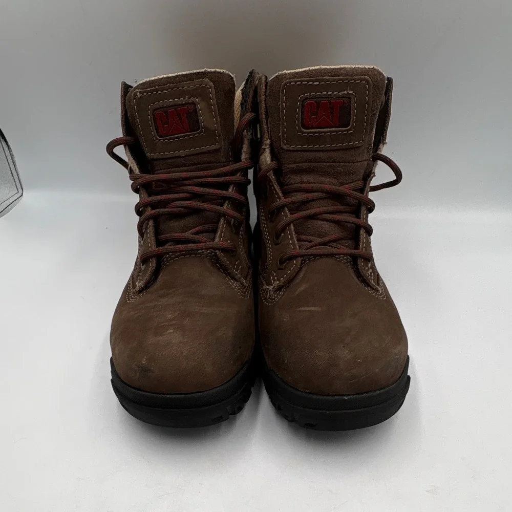 Caterpillar Tess Sundance Brown Leather EH Work Boots, Women's 7.5 Wide